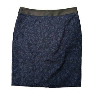 Cache Dark Blue Pencil Skirt With Black Trim Size 2 NWT